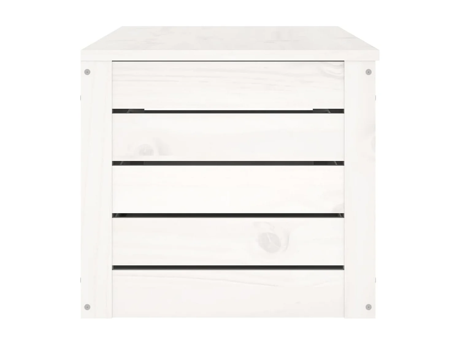 Opbergbox wit 109x36,5x33 cm massief grenenhout