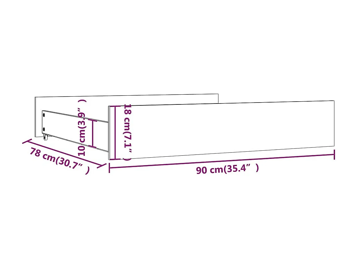 Bedlades 2 st massief grenenhout