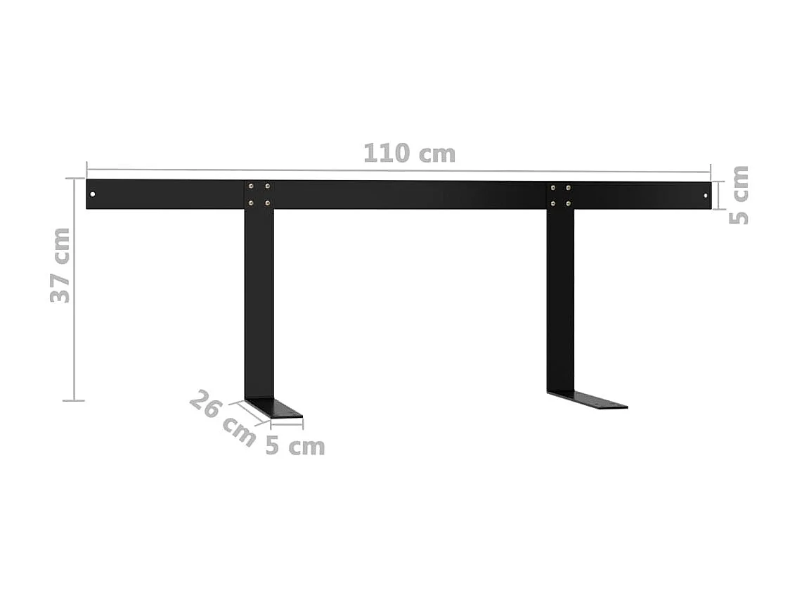 Dossier pour canapé palette Noir 110 cm Fer