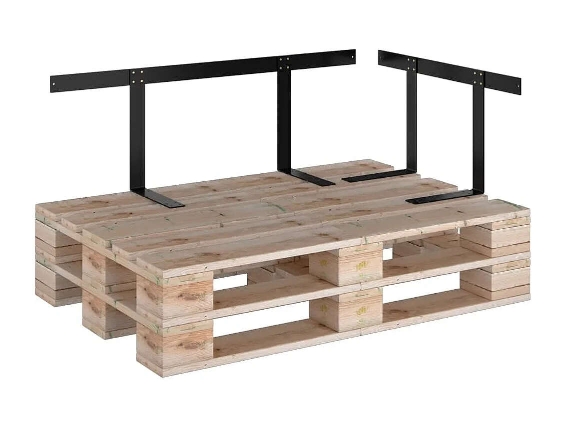 Dossier pour canapé palette Noir 110 cm Fer