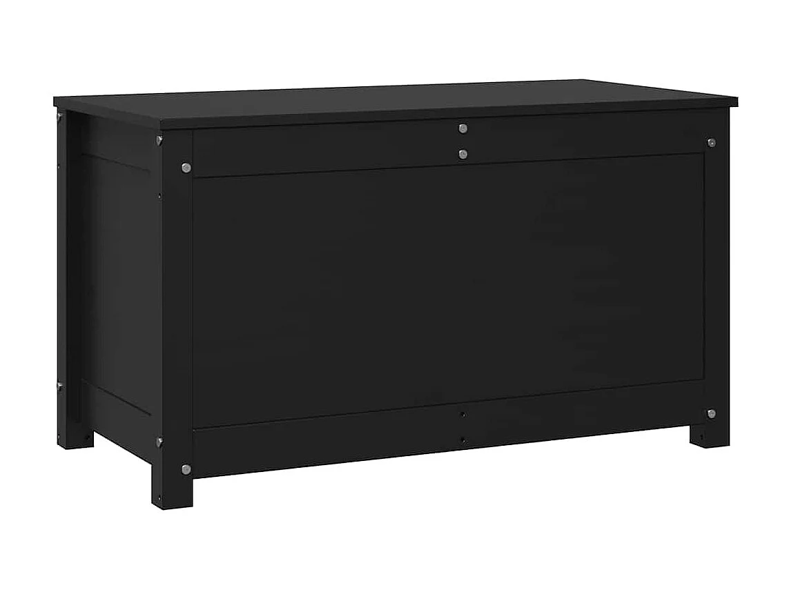 Truhe Schwarz 80x40x45,5 cm Massivholz Kiefer