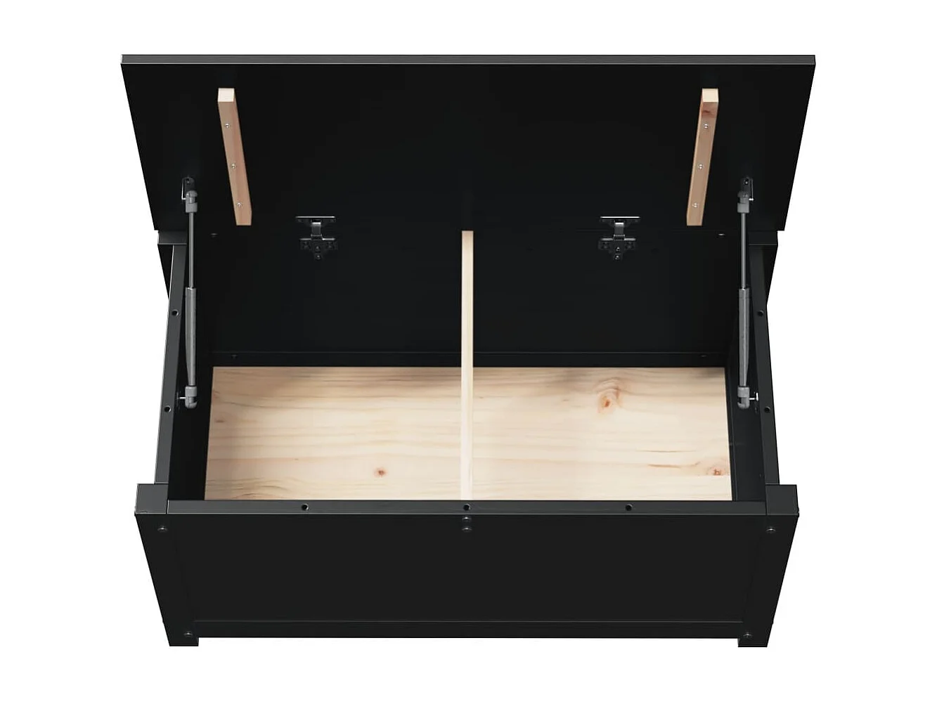 Truhe Schwarz 80x40x45,5 cm Massivholz Kiefer