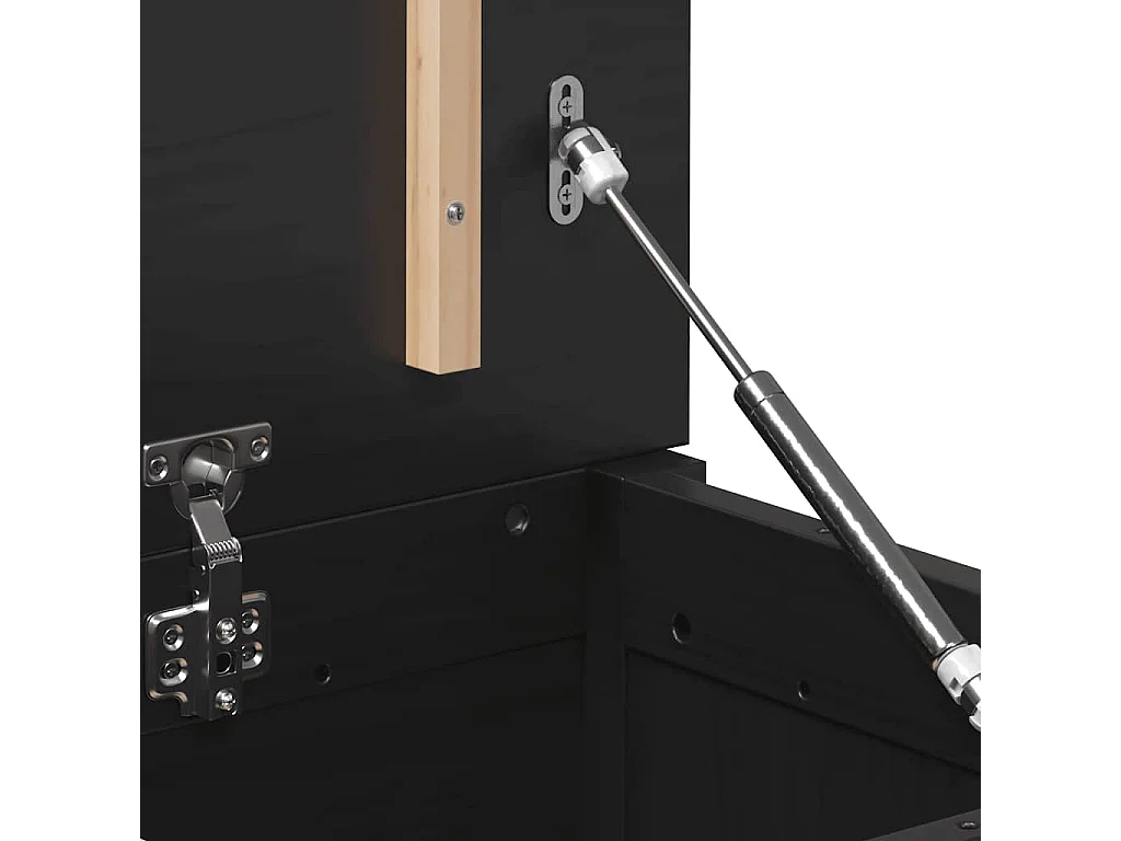 Truhe Schwarz 80x40x45,5 cm Massivholz Kiefer