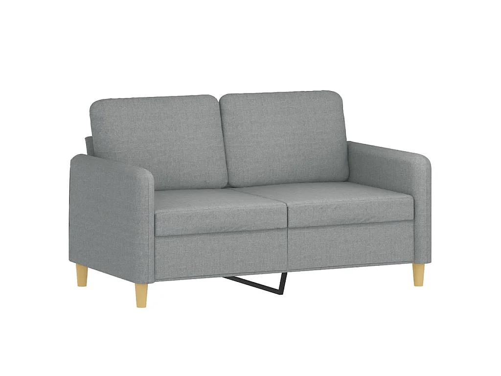 Set Divani 3 pz con Cuscini Grigio Chiaro in Tessuto