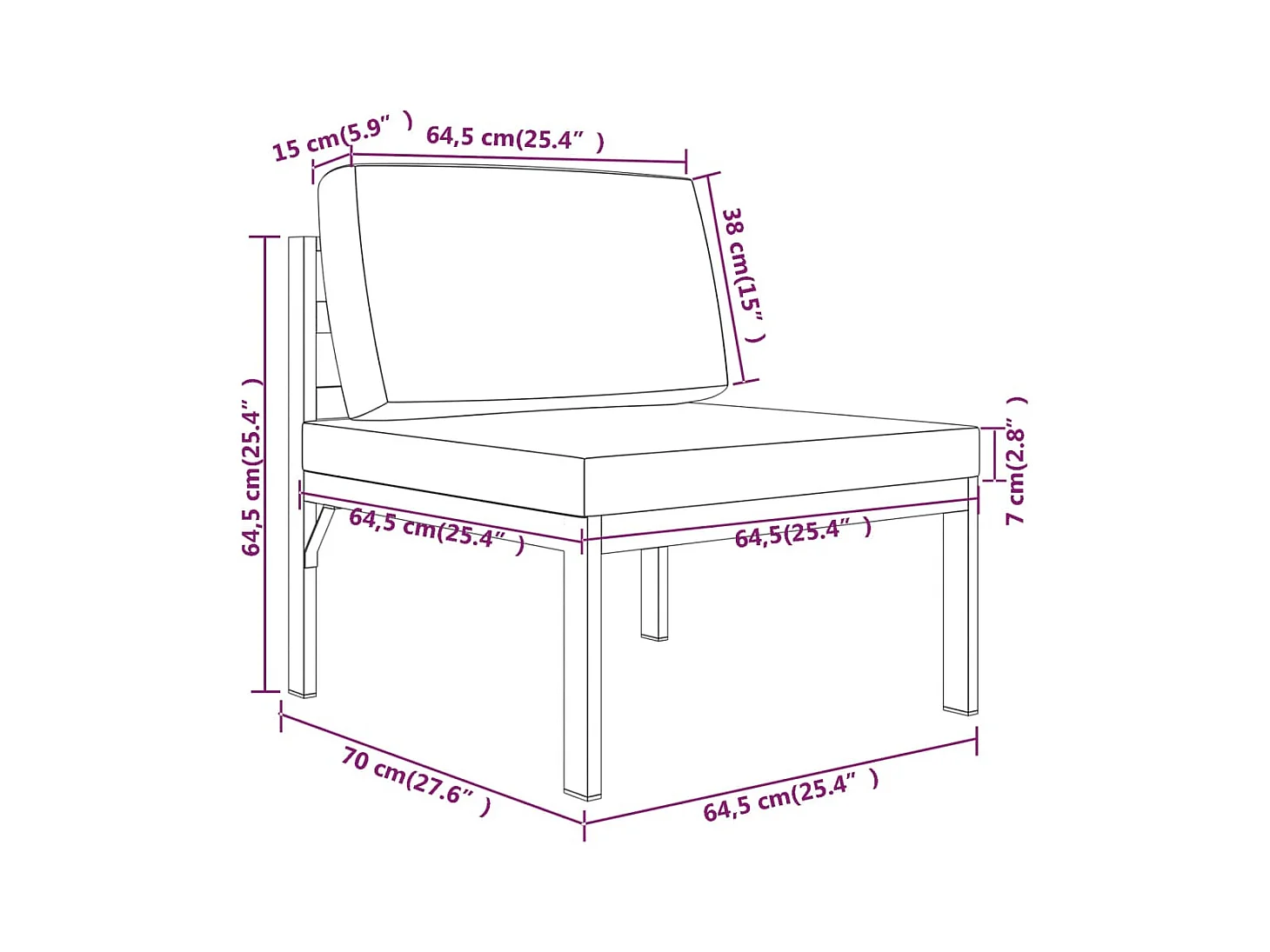 Set Divani da Giardino 3 pz con Cuscini in Alluminio Antracite