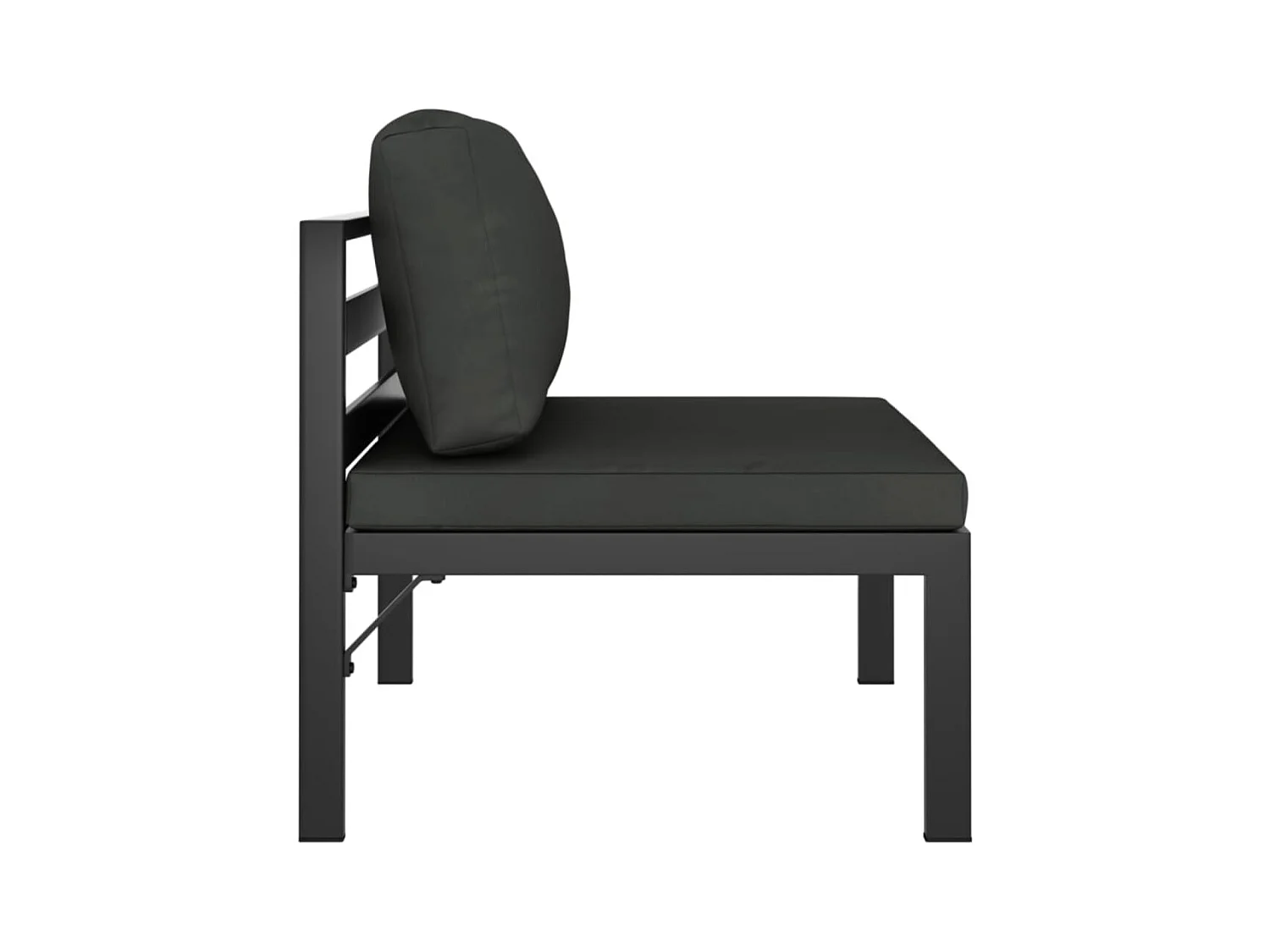 Set Divani da Giardino 3 pz con Cuscini in Alluminio Antracite