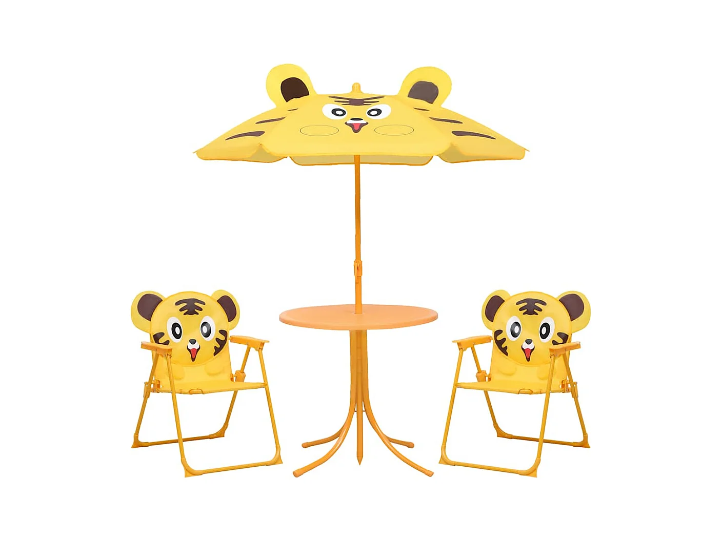 3-tlg. Garten-Bistro-Set für Kinder mit Sonnenschirm Gelb
