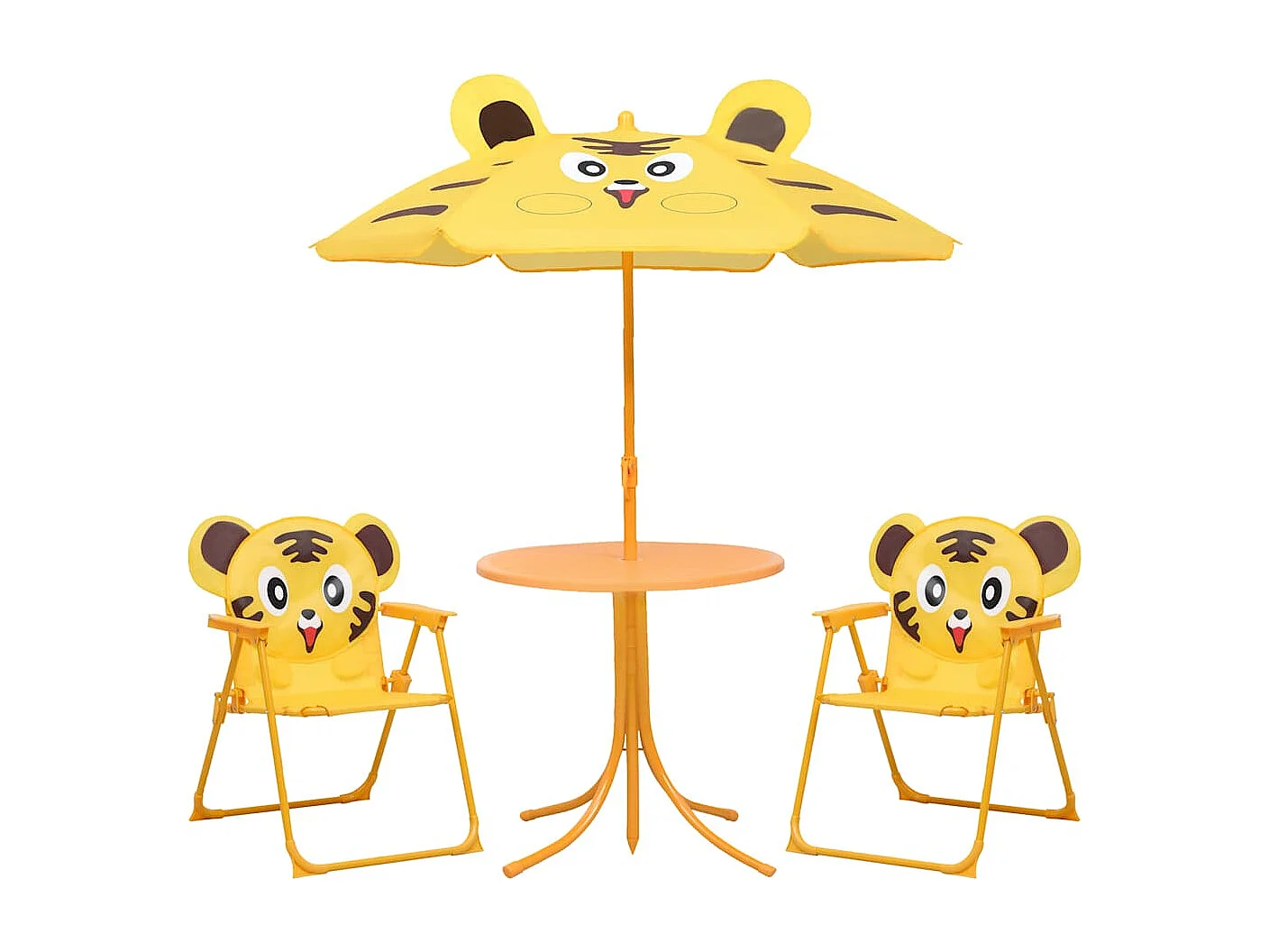 Ensemble de bistro avec parasol pour enfants 3 pcs Jaune