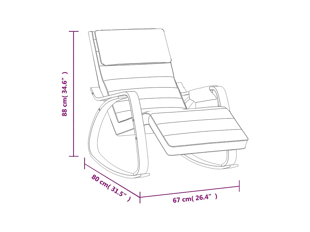 Chaise à bascule Noir Tissu