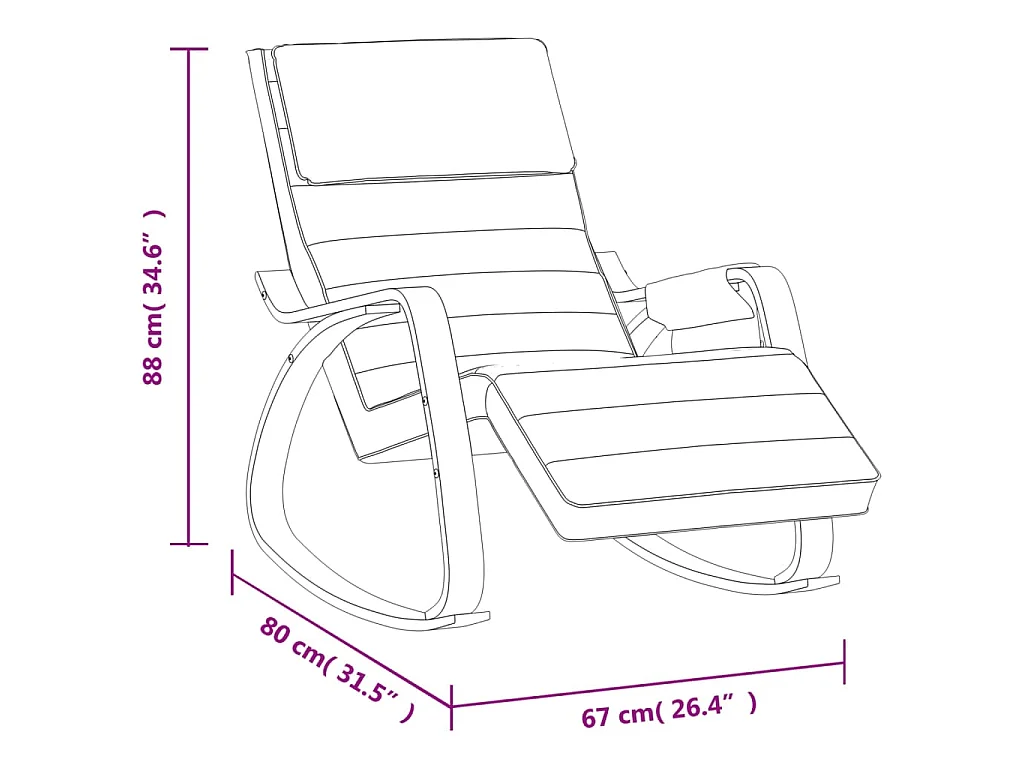 Schommelstoel stof zwart
