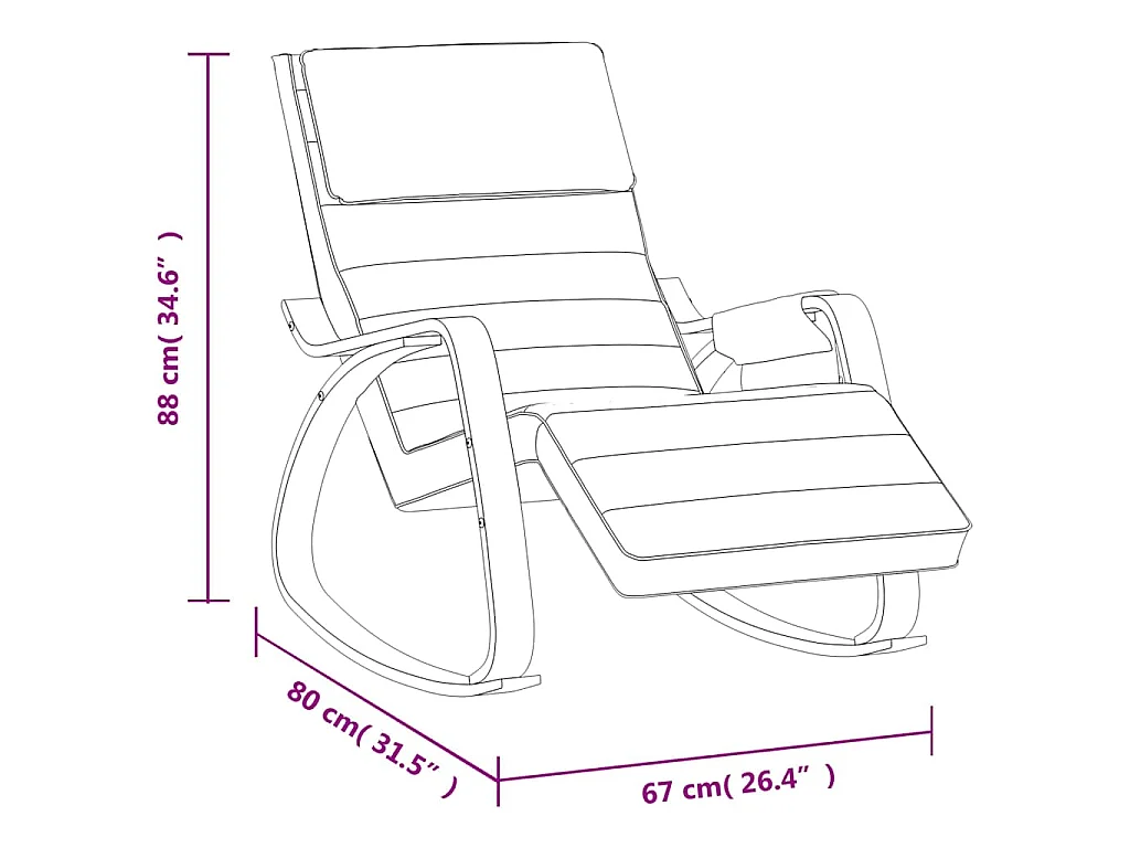 Schommelstoel stof zwart