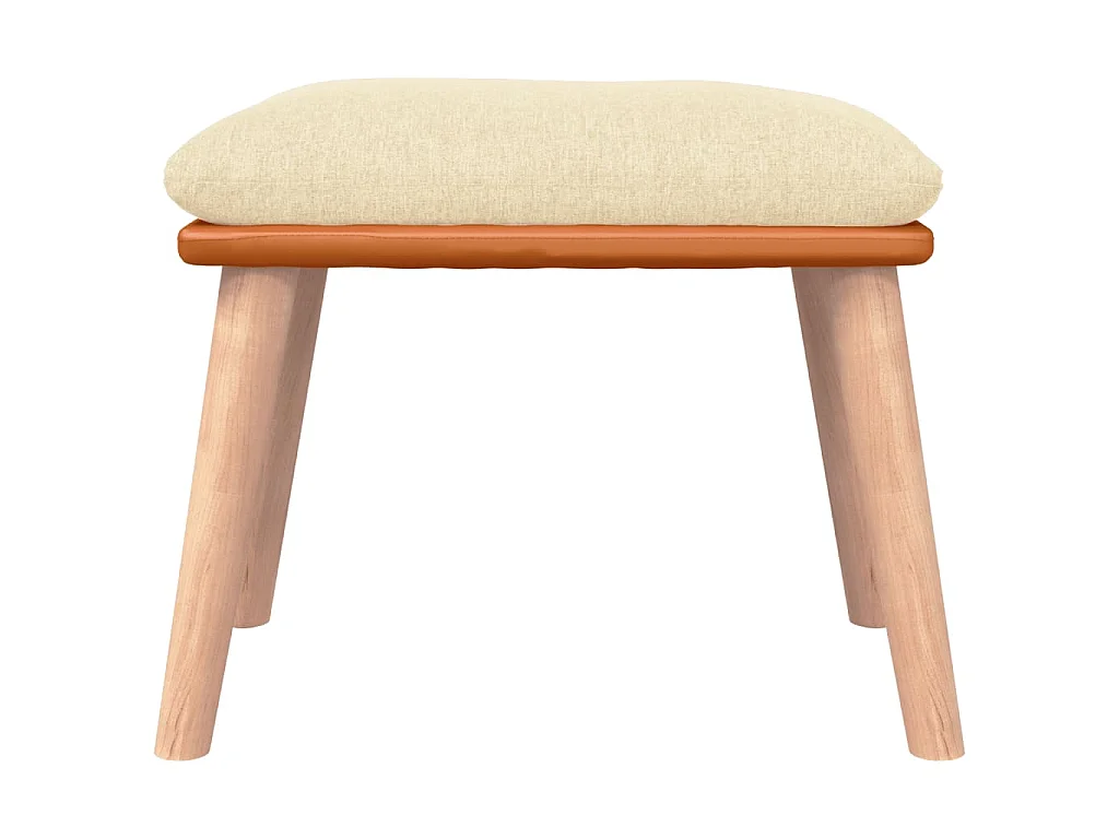 Silla mecedora con reposapiés tela blanco crema