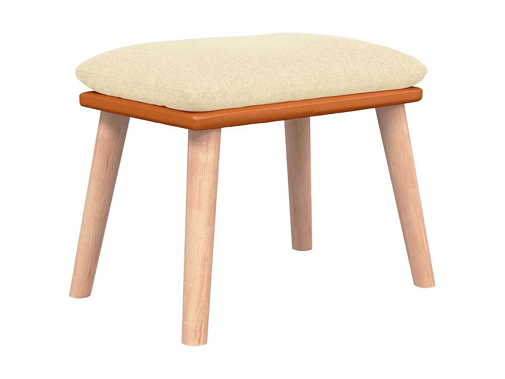 Chaise à bascule avec tabouret Blanc crème Tissu