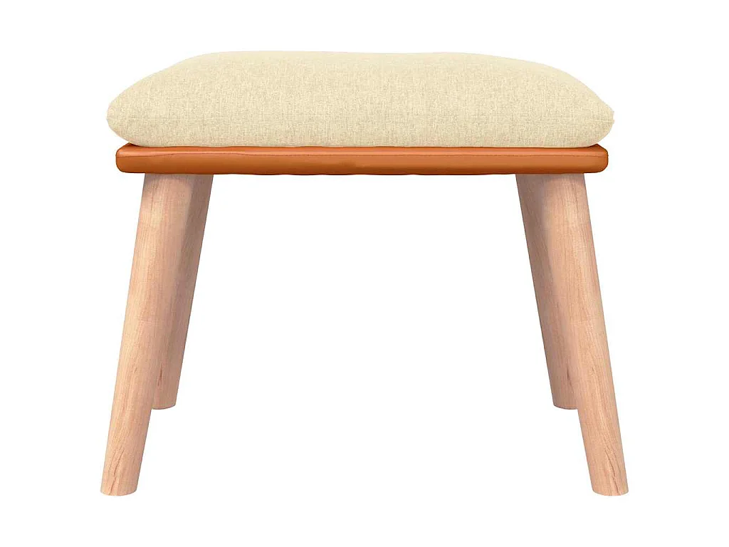 Chaise à bascule avec tabouret Blanc crème Tissu
