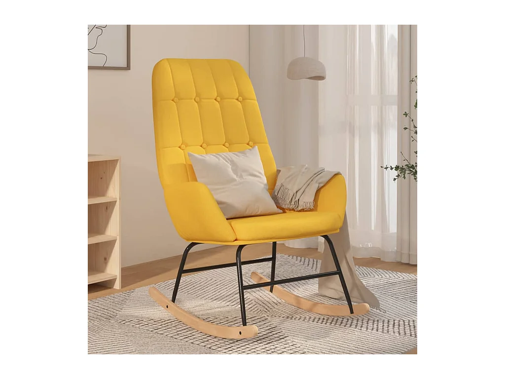 Chaise à bascule Jaune moutarde Tissu