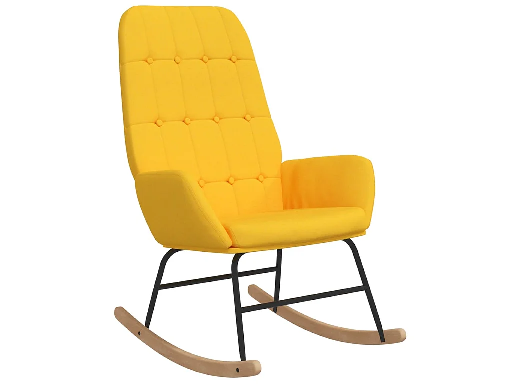 Schommelstoel stof mosterdgeel