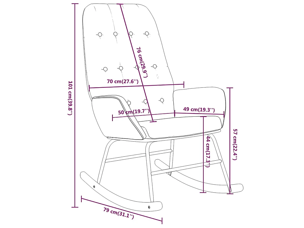 Schommelstoel stof mosterdgeel