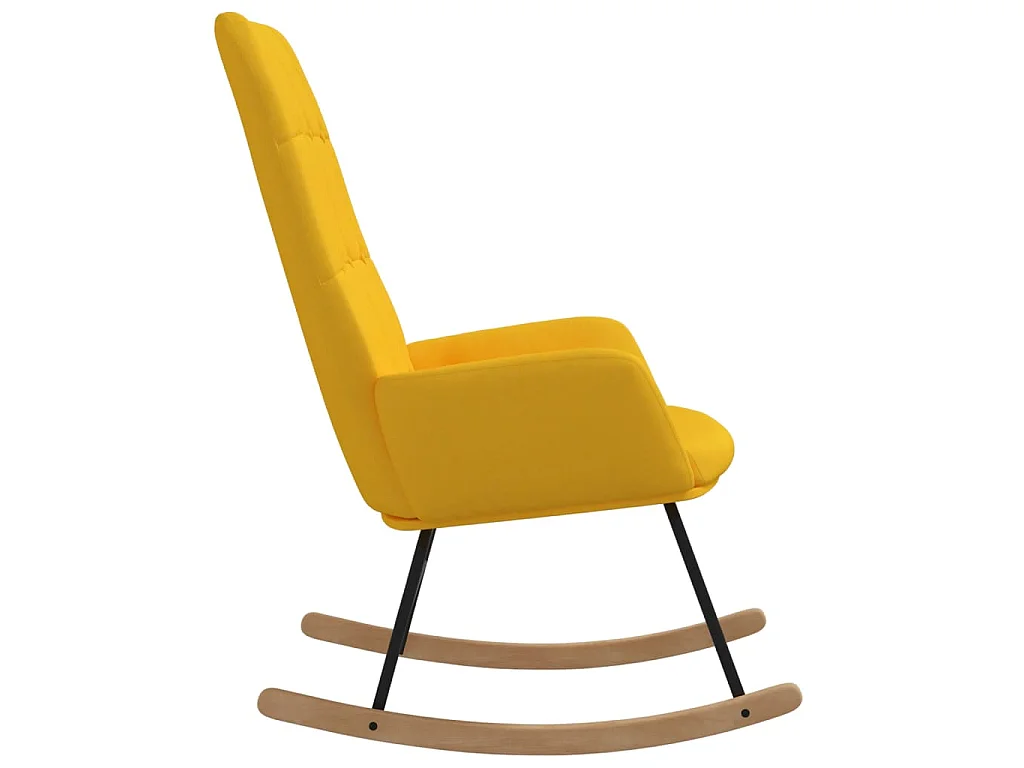 Schommelstoel stof mosterdgeel