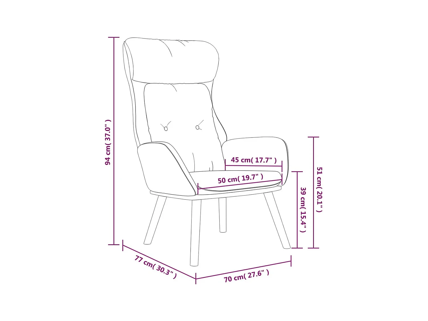 Chaise de relaxation Jaune moutarde Tissu