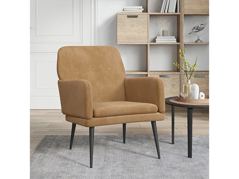 Sessel Braun 62x79x79 cm Samt