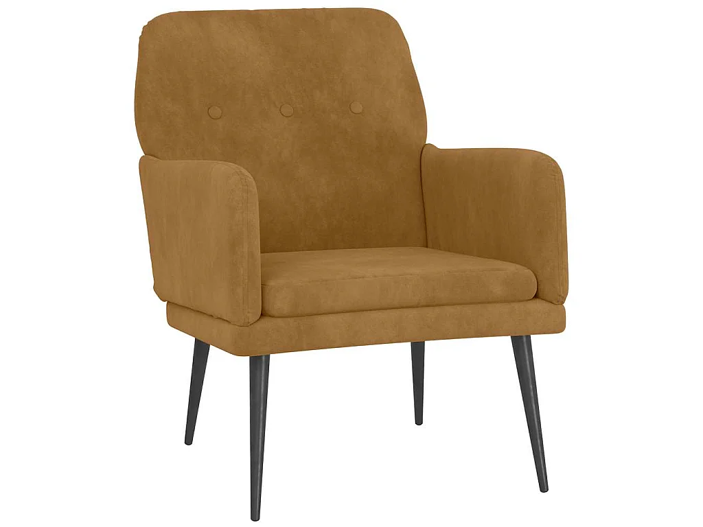 Poltrona Marrone 62x79x79 cm Velluto