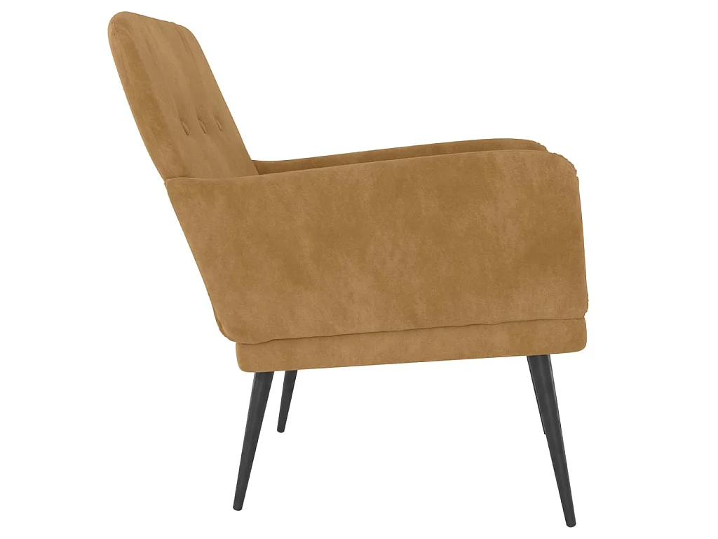 Poltrona Marrone 62x79x79 cm Velluto