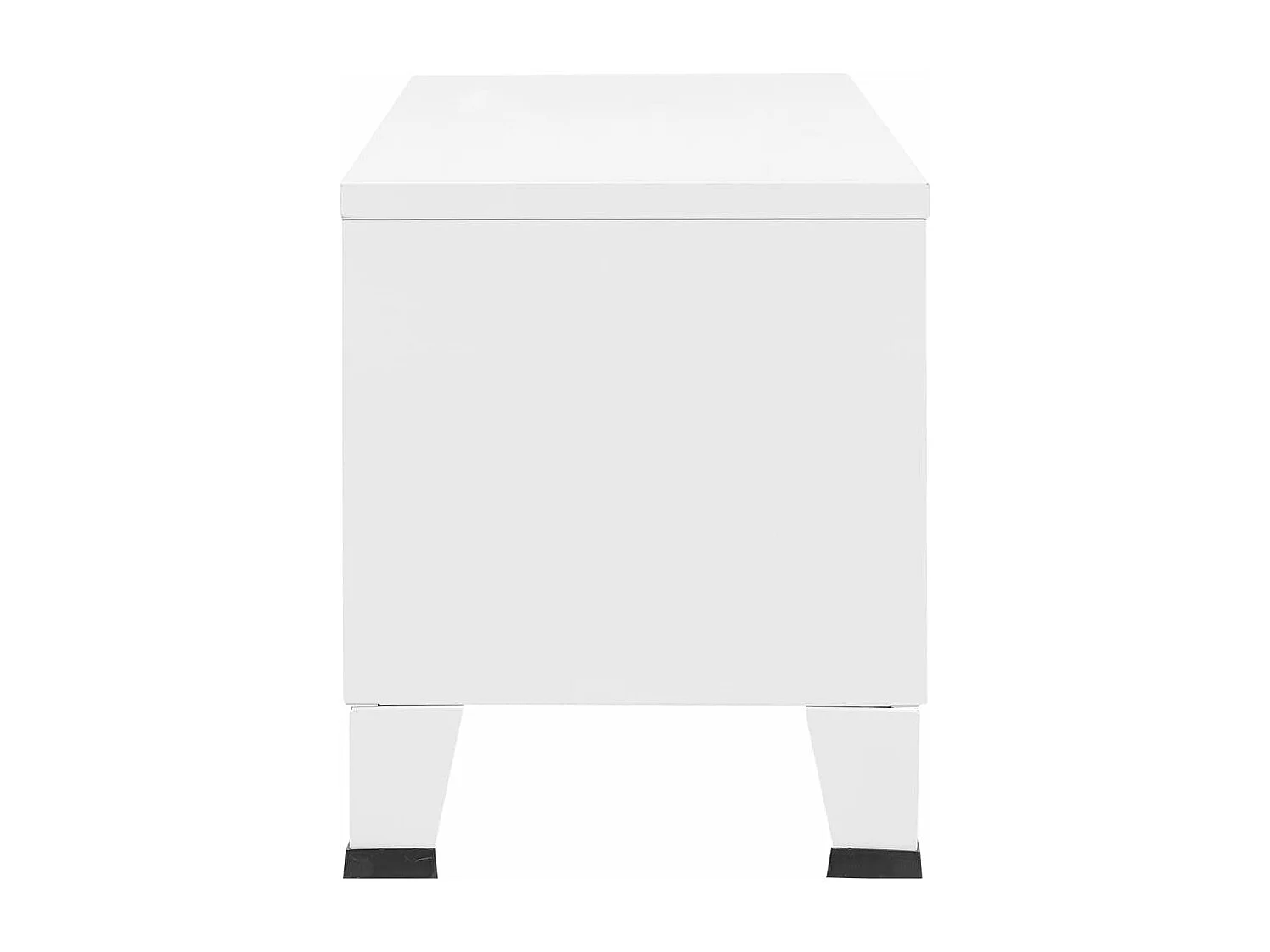 Meuble TV industriel Blanc 105x35x42 cm Métal