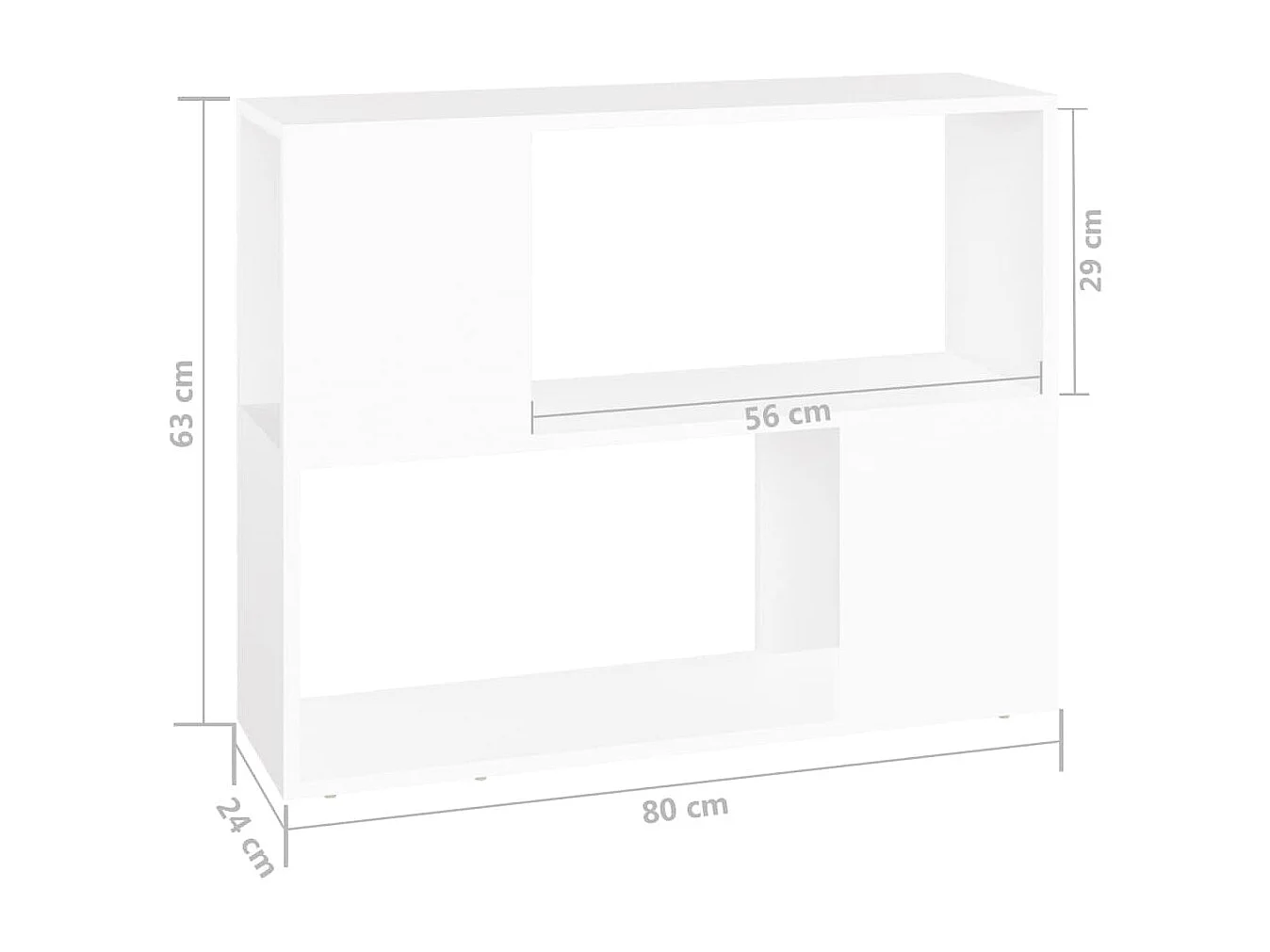 Meuble TV Blanc 80x24x63 cm Bois d'ingénierie