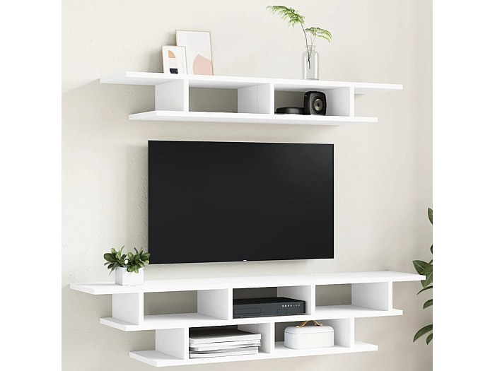 VIDAXL - Mobile Tv A Parete Con Luci Led Rovere Marrone 80x30x40 Cm