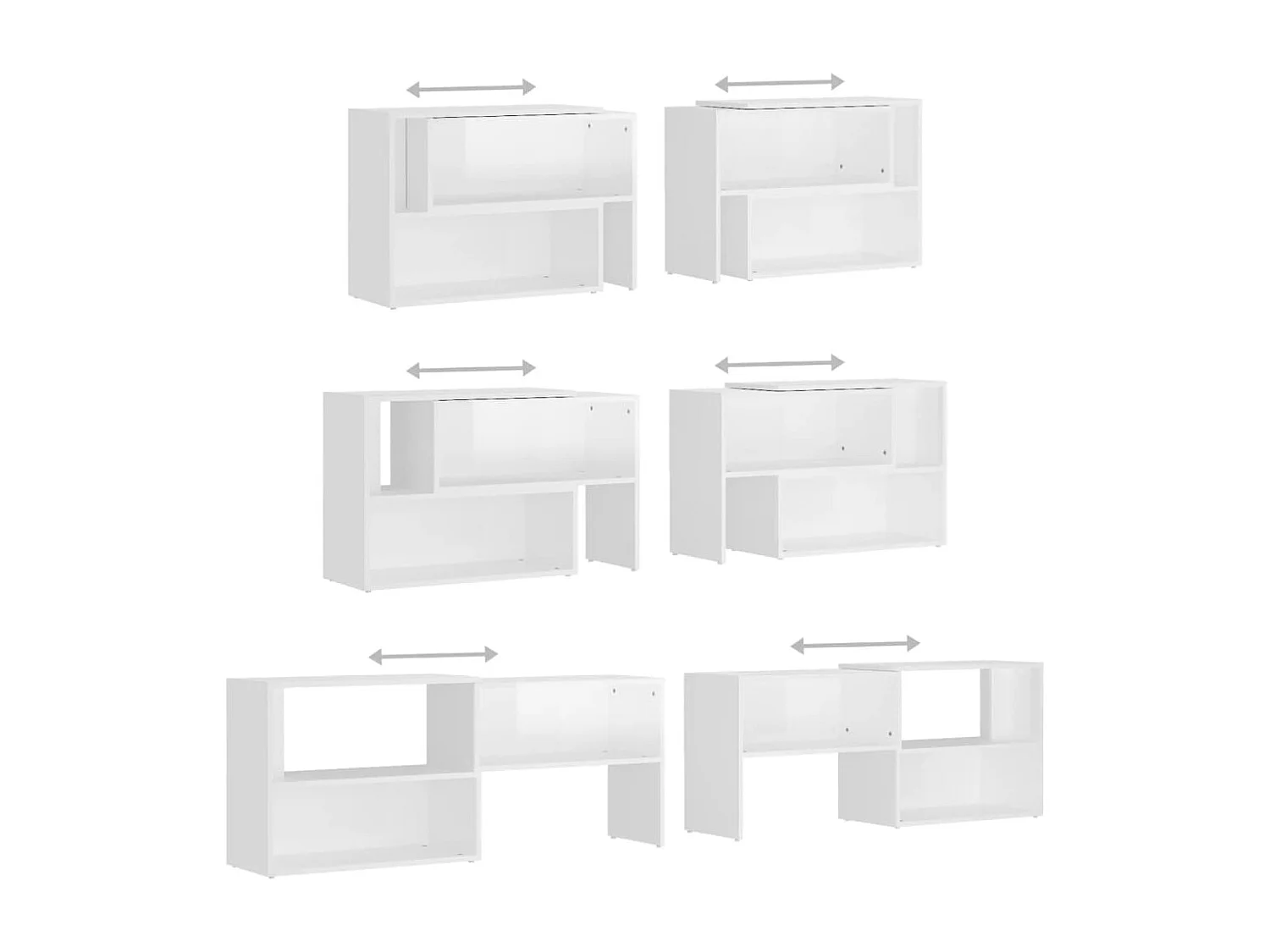 Meuble TV Blanc brillant 149x30x52 cm Bois d'ingénierie