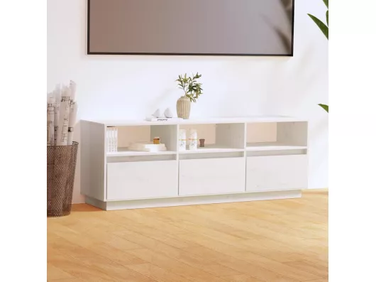 Kauf Unique TV-Schrank Weiß 140x37x50 cm Massivholz Kiefer