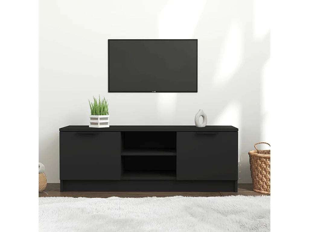 Tv-meubel 102x35x36,5 cm bewerkt hout zwart