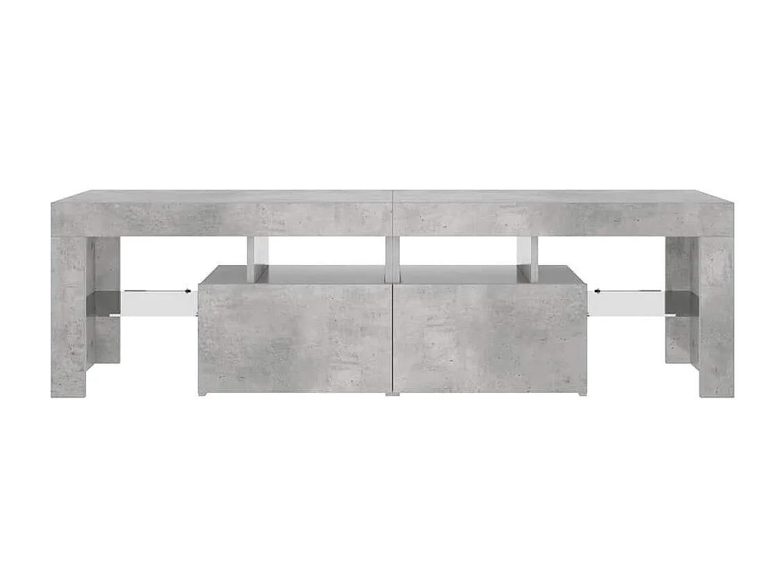 Meuble TV avec lumières LED Gris béton 140x36,5x40 cm