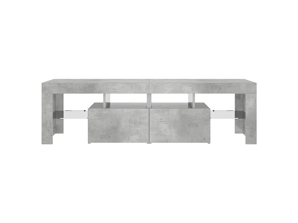 Mobile Porta TV con Luci LED Grigio Cemento 140x36,5x40 cm