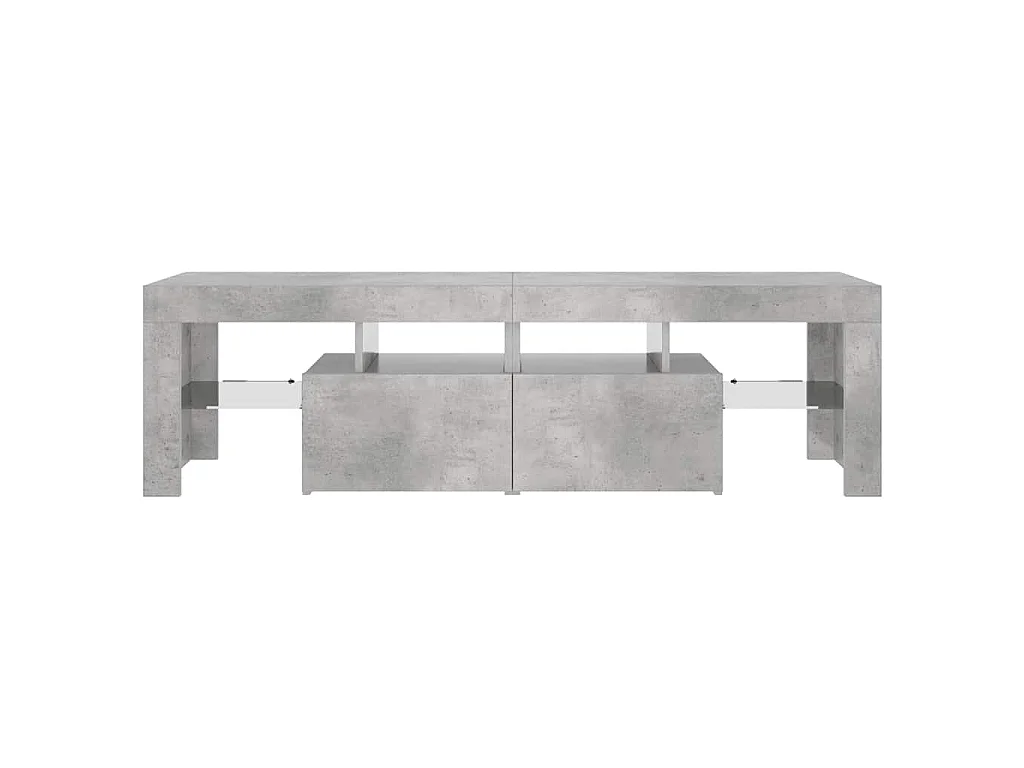 Mobile Porta TV con Luci LED Grigio Cemento 140x36,5x40 cm