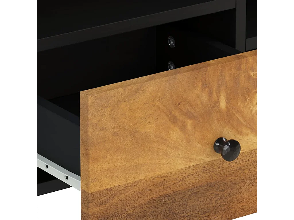 Meuble TV 100x33x46 cm bois de manguier et d'ingénierie