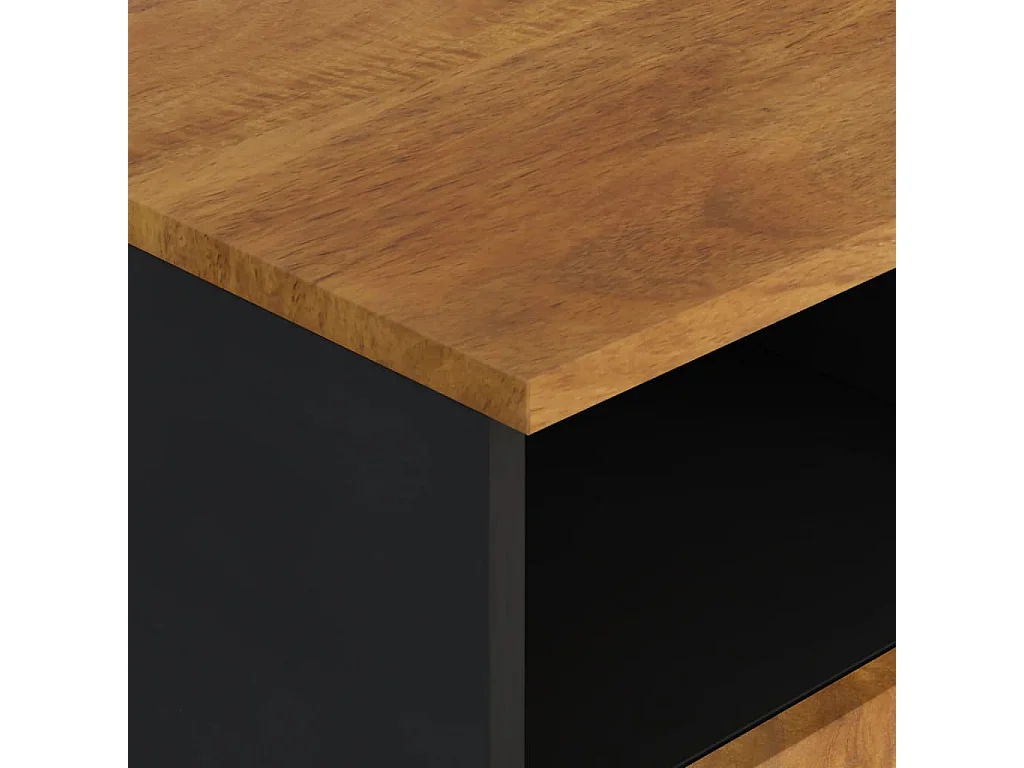 Meuble TV 100x33x46 cm bois de manguier et d'ingénierie