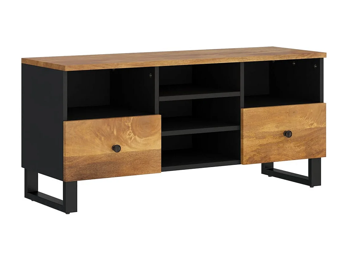 Meuble TV 100x33x46 cm bois de manguier et d'ingénierie