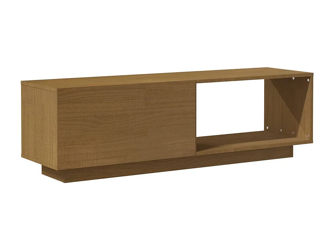Meuble TV Marron miel 110x30x33,5 cm Bois de pin massif