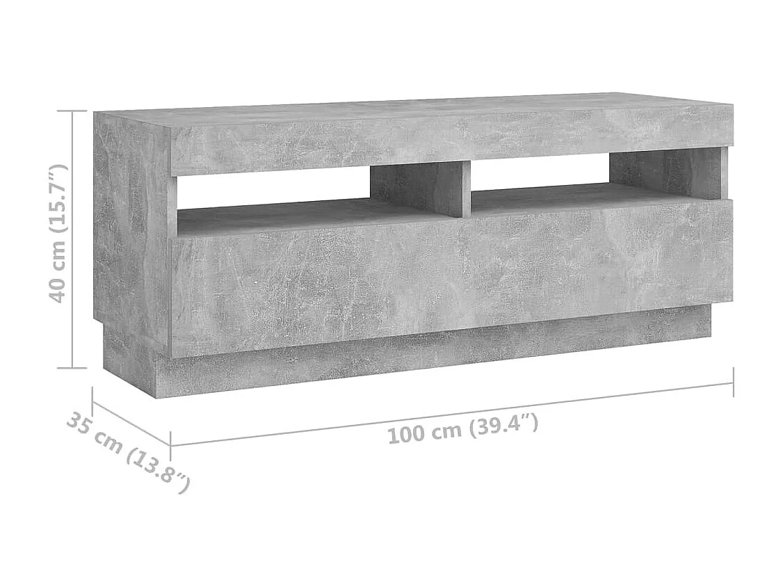 Stolik pod TV z oświetleniem LED, 180x35x40 cm, biały.