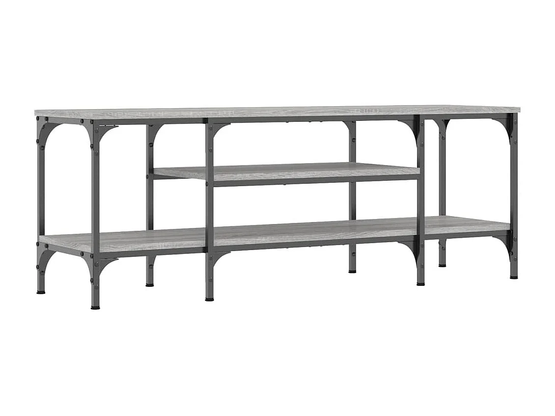 Meuble TV sonoma gris 121x35x45 cm bois d'ingénierie et fer