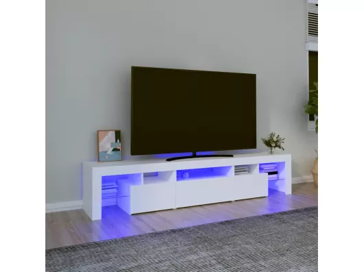 Kauf Unique TV-Schrank mit LED-Leuchten Weiß 200x36,5x40 cm