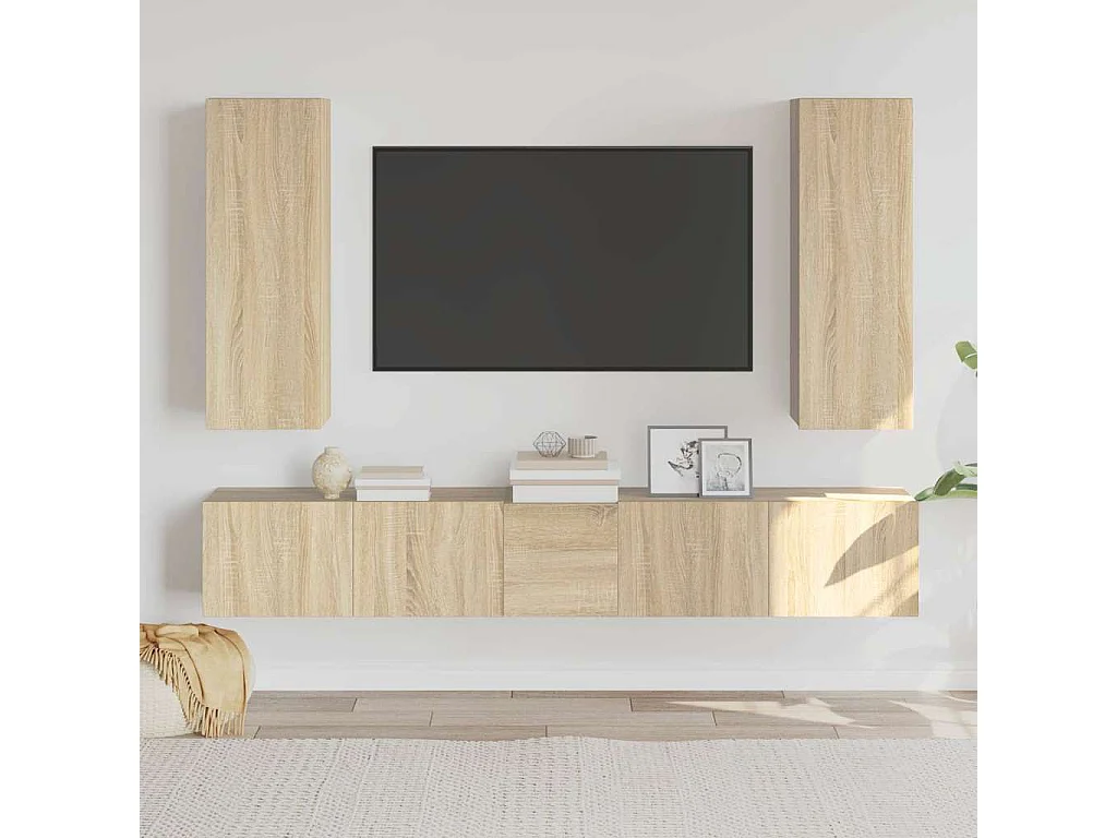 Ensemble de meubles TV 5 pcs Chêne sonoma Bois d'ingénierie