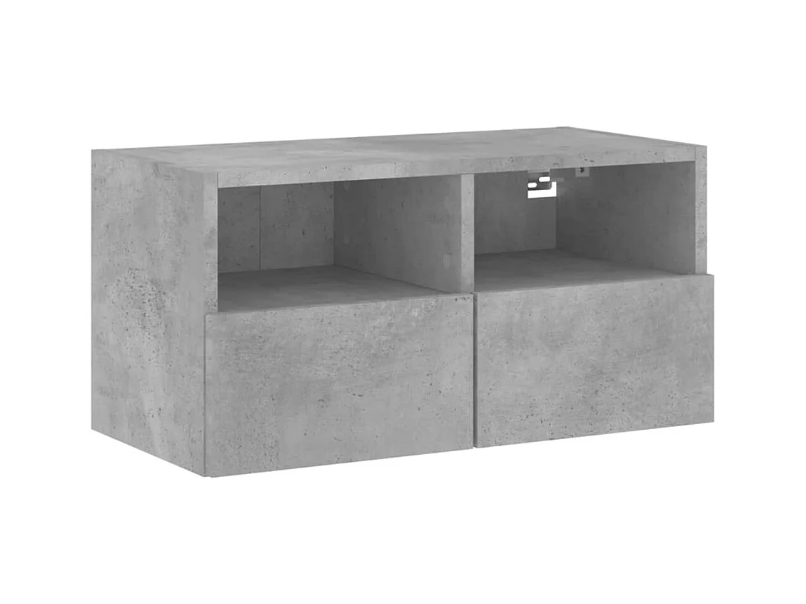 Unités murales TV 5 pcs gris béton bois d'ingénierie