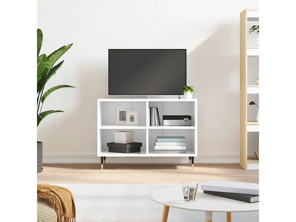 TV-Schrank Hochglanz-Weiß 69,5x30x50 cm Holzwerkstoff