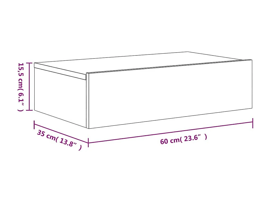 Tv-meubel met LED-verlichting 60x35x15,5 cm wit
