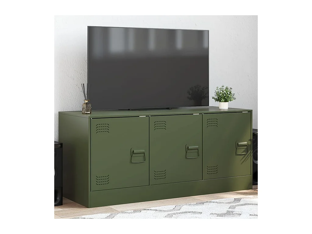 Tv-meubel 99x39x44 cm staal olijfgroen