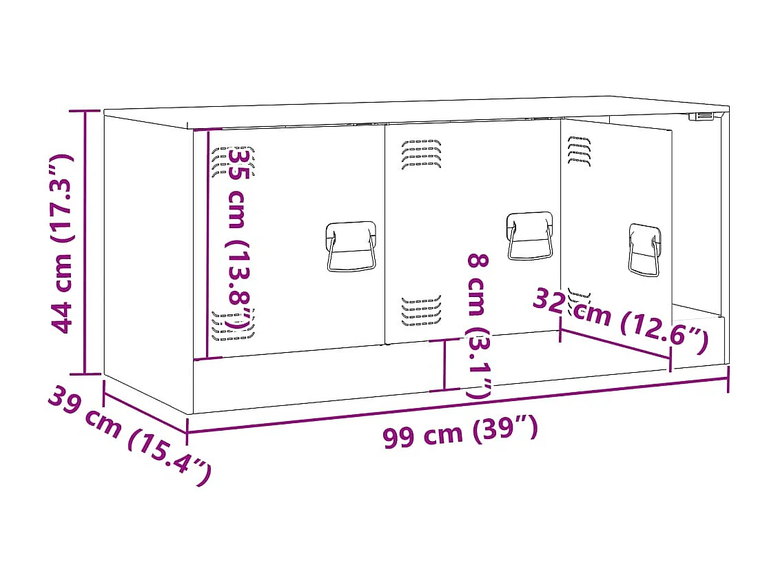 TV-Schrank Olivgrün 99x39x44 cm Stahl