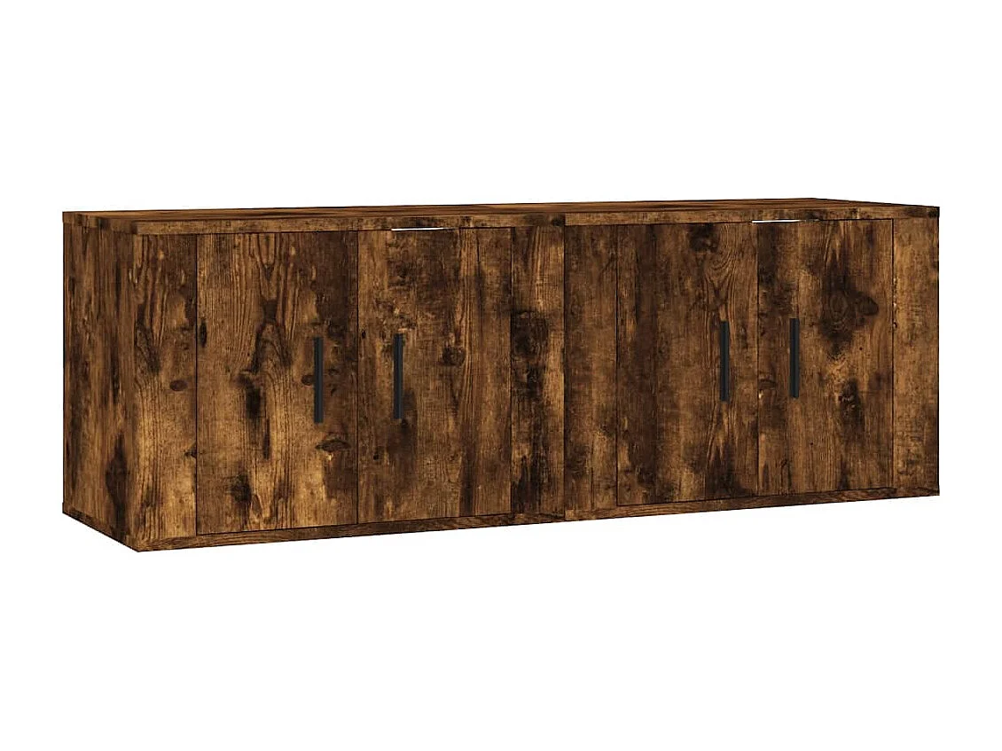 Mobili Porta TV a Parete 2 pz Rovere Fumo 57x34,5x40 cm