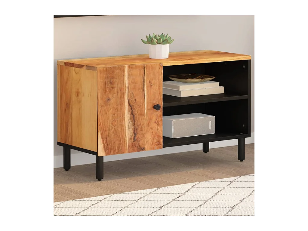 Meuble TV 80x33x46 cm bois d'acacia massif